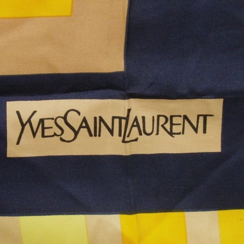 958145BX (S1) Authentic YVES Saint Laurent Scarf Multicolor Silk Luxury Vintage - Picture 8 of 9